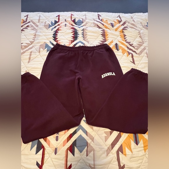 Adanola Maroon Varsity Sweatpants with White Logo - Picture 5 of 9
